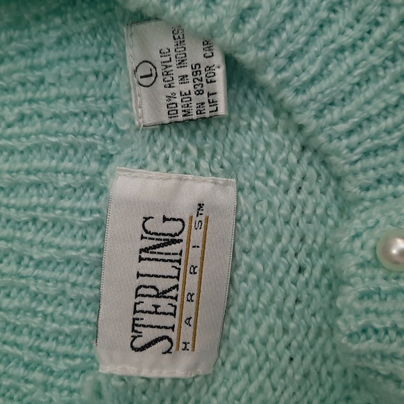 Vintage Sterling Harris Mint Green Sweater - Size L - Picture 3 of 9